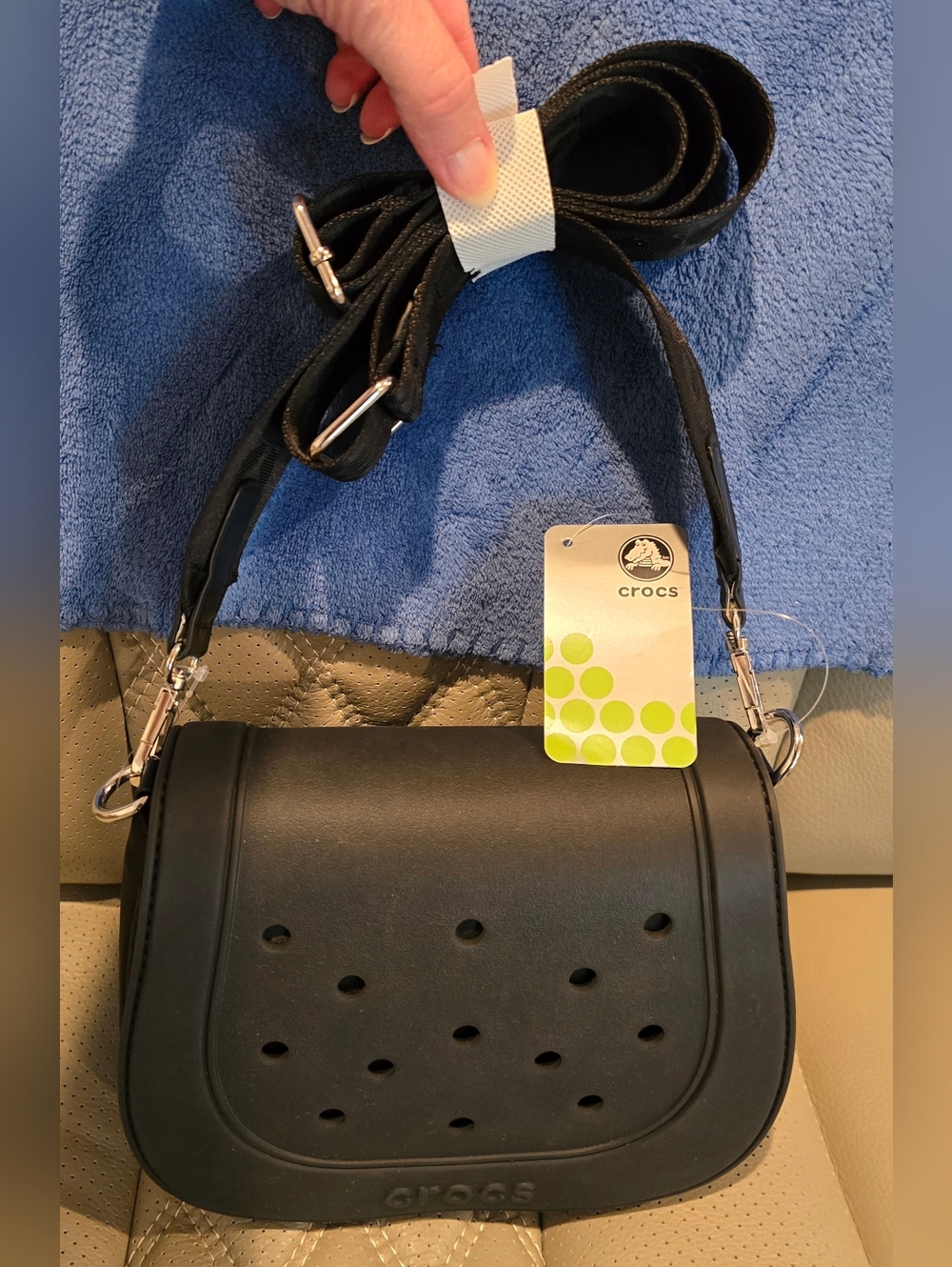 CROCS Black Crossbody Saddle Bag